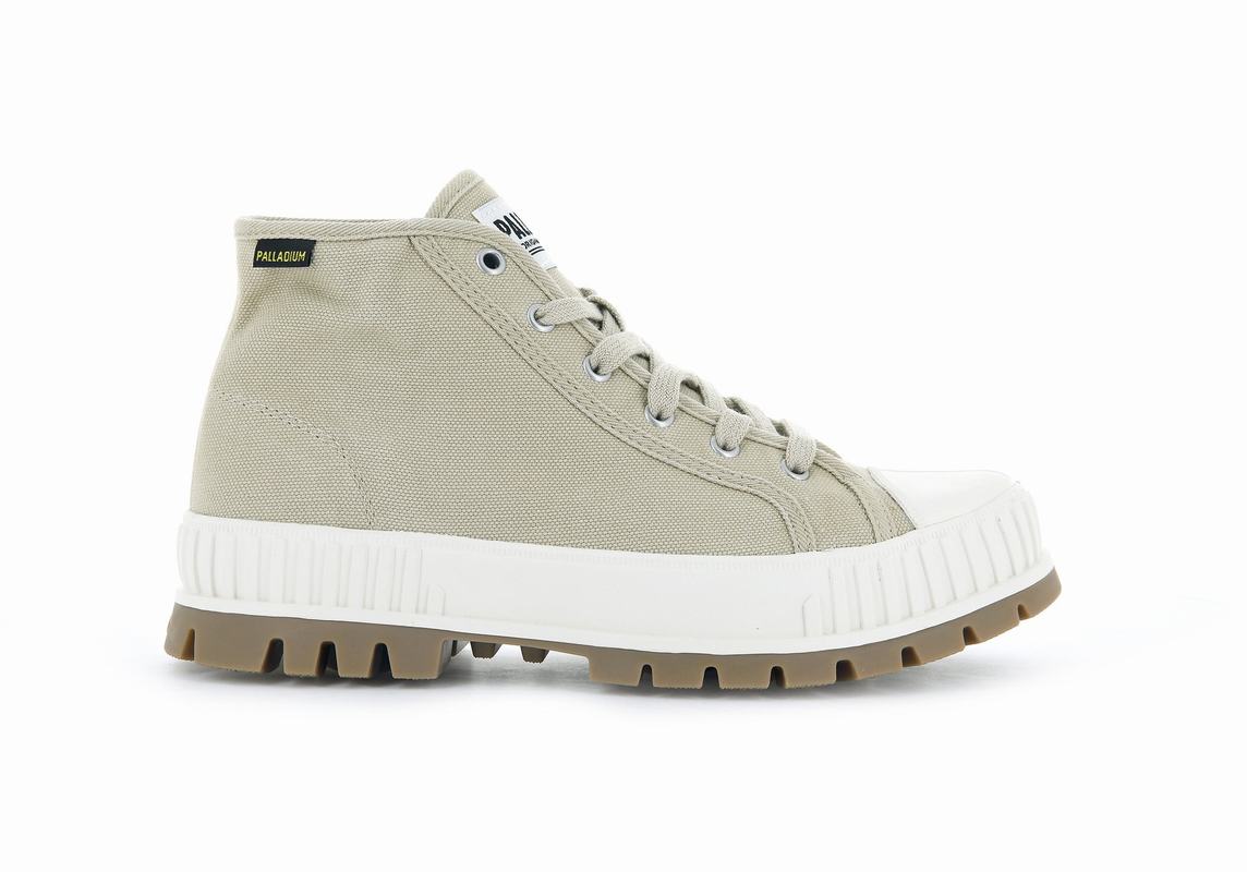 Palladium Pallashock Mid Og Mens High Top Sneakers Khaki Australia [BTHKJG-641]